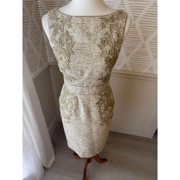 Badgley Mischka Cream and Gold Mini Dress - Picture 3 of 10